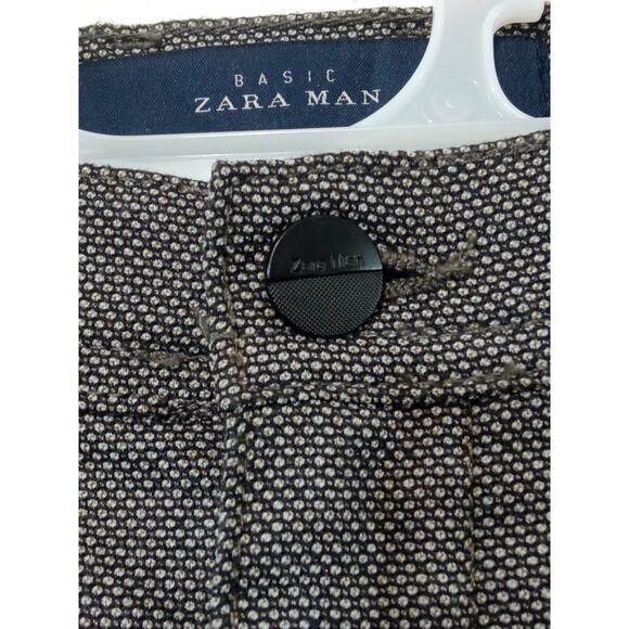ZARA Men’s Dress Pants Polka Dot Black Gray Size 32 - Picture 4 of 15
